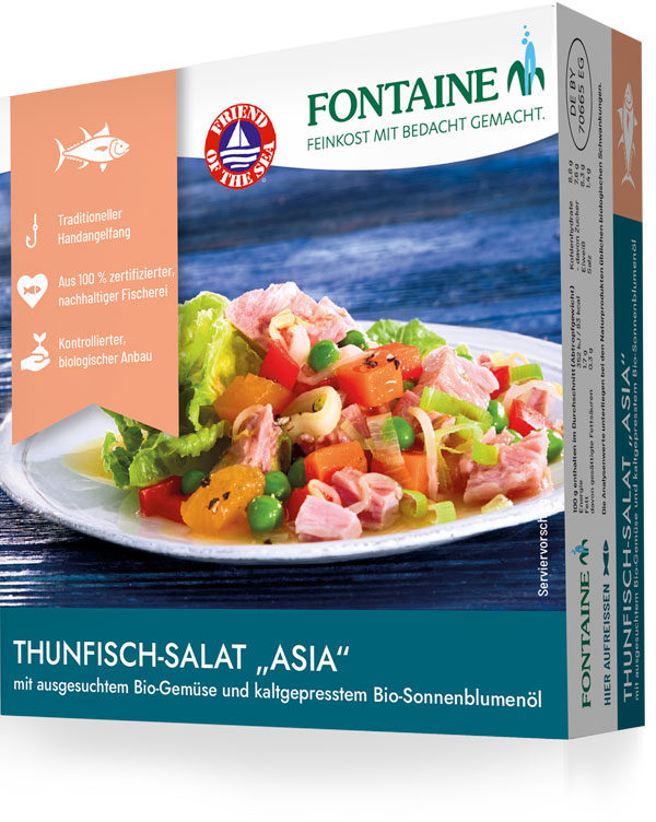 Thunfisch-Salat "Asia" mit ausgesuchtem Bio-Gemüse und kaltgepresstem Bio-Sonnenblumenöl