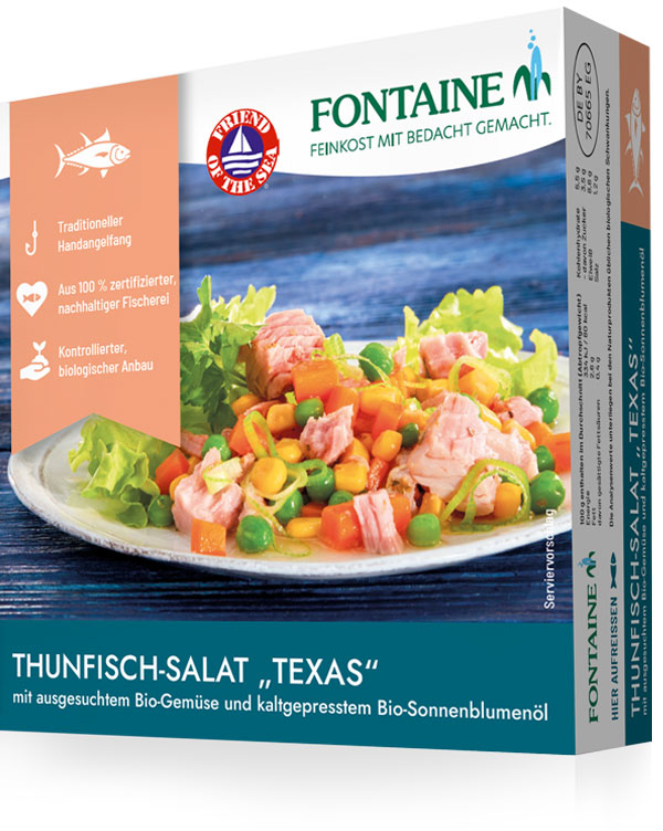 Thunfisch-Salat "Texas" mit ausgesuchtem Bio-Gemüse und kaltgepresstem Bio-Sonnenblumenöl