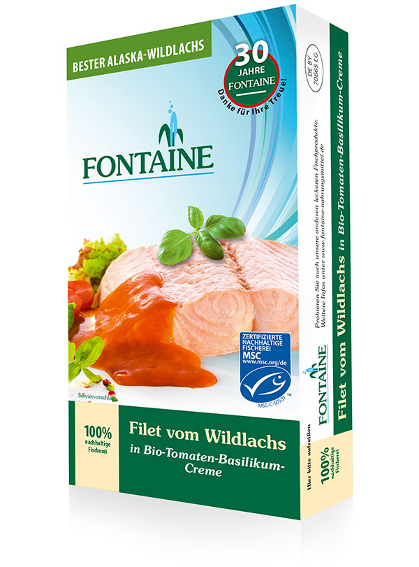 Wildlachs-Filet in Bio-Tomaten-Basilikum-Creme