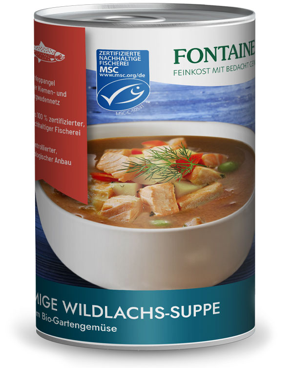 Wildlachs-Suppe mit feinem Gartengemüse