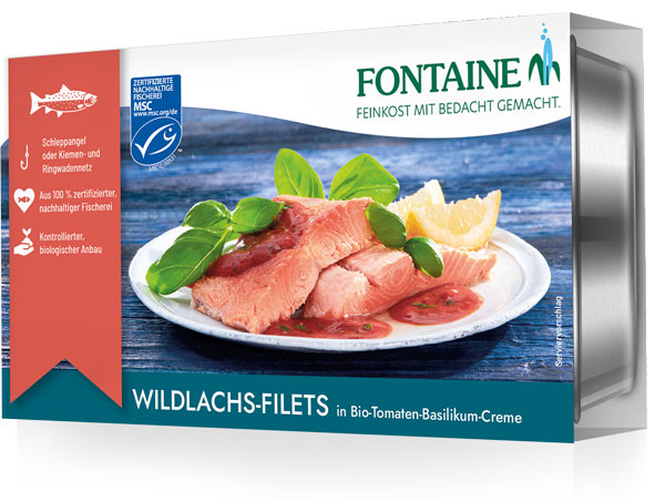 Wildlachs-Filets in Bio-Tomaten-Basilikum-Creme
